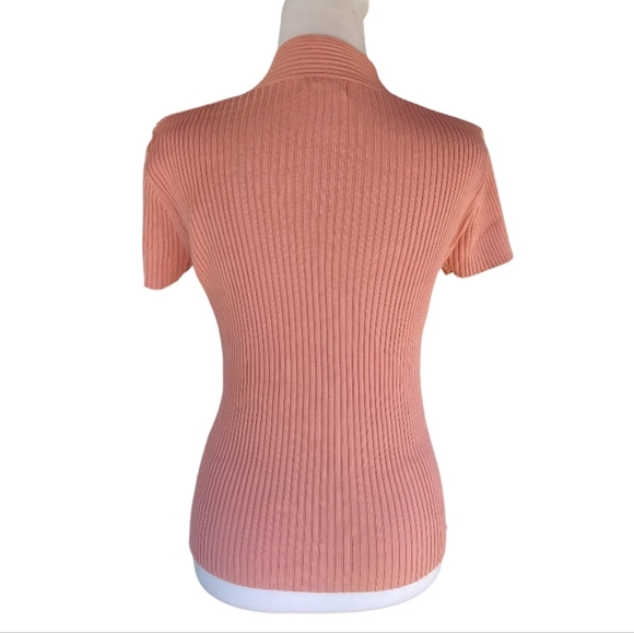 Worthington Salmon Pink Colored Silk Blend Surplice Top Size Large - Picture 2 of 6